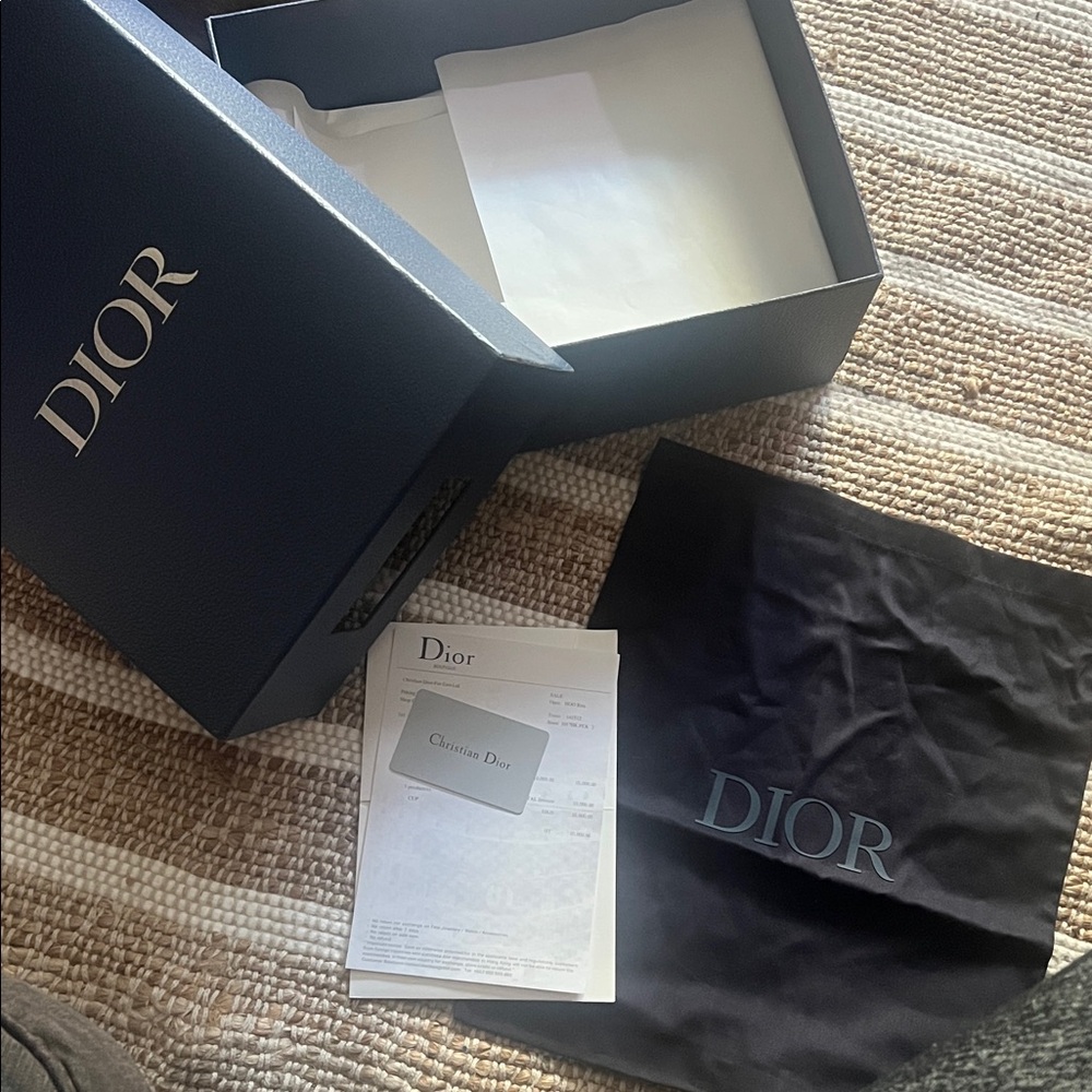 Dior Navy Box with Black Dust Bag